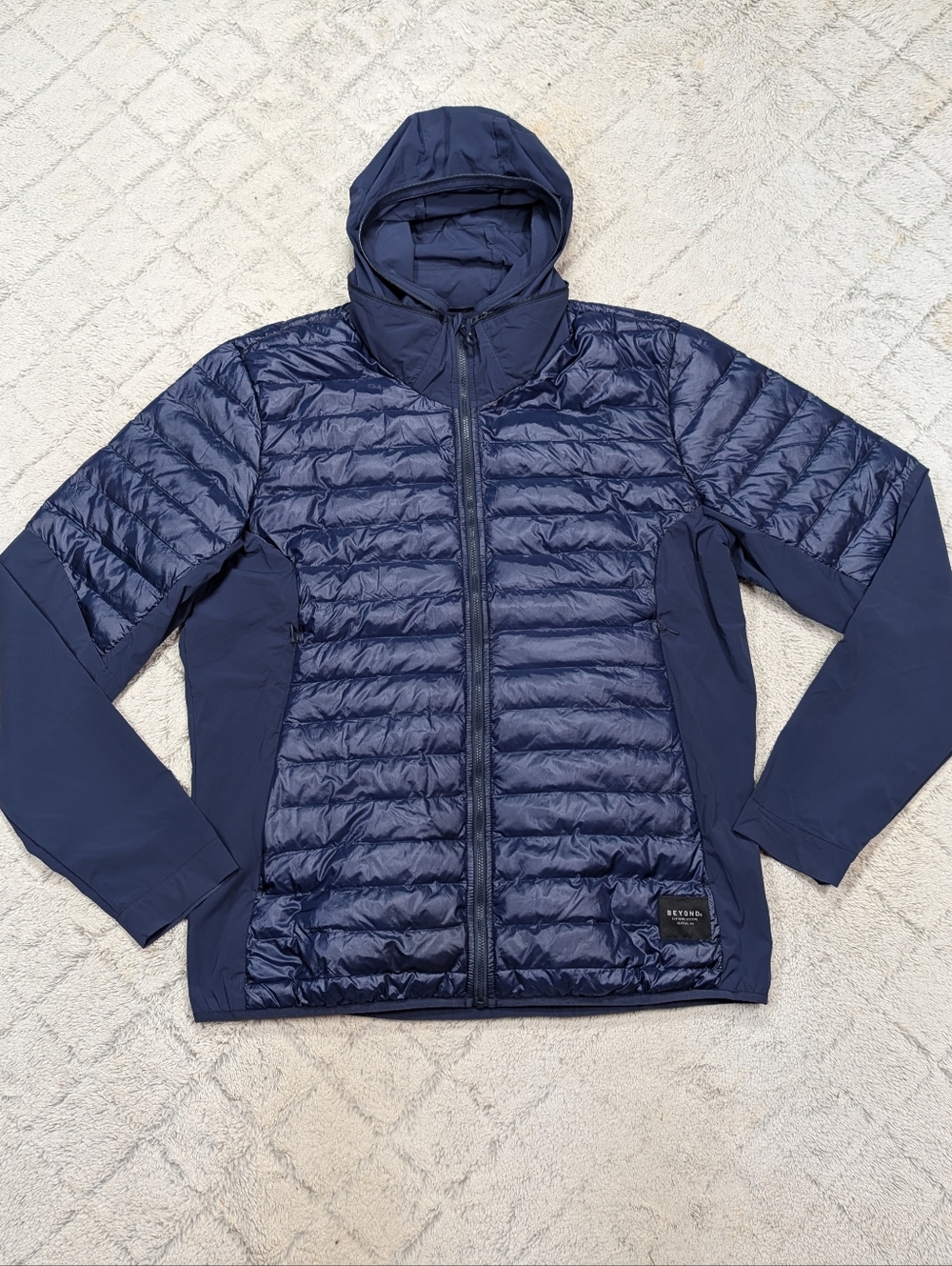 Beyond Clothing Jacket Mens L Blue Dasche Quilted Puffer Insulated Climb Hike